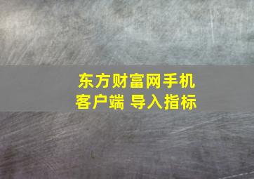 东方财富网手机客户端 导入指标